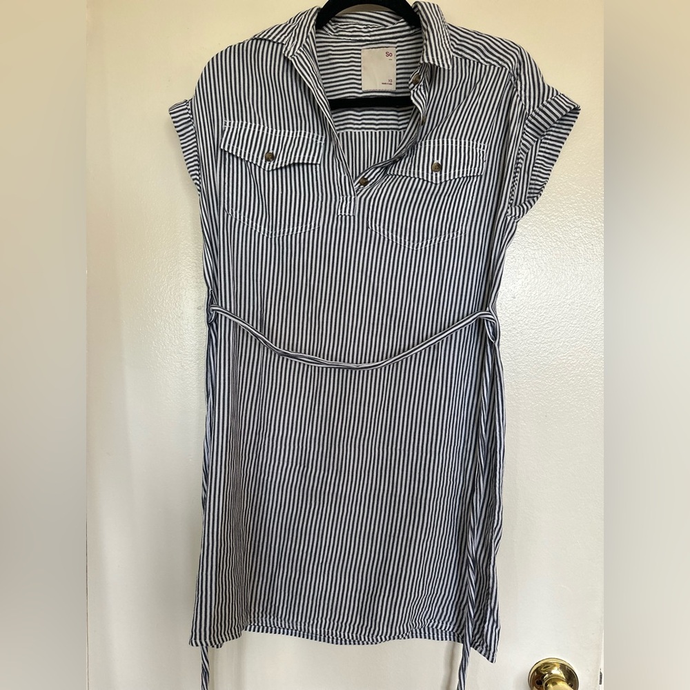 SO Women's Striped Mini Dress - Black and White